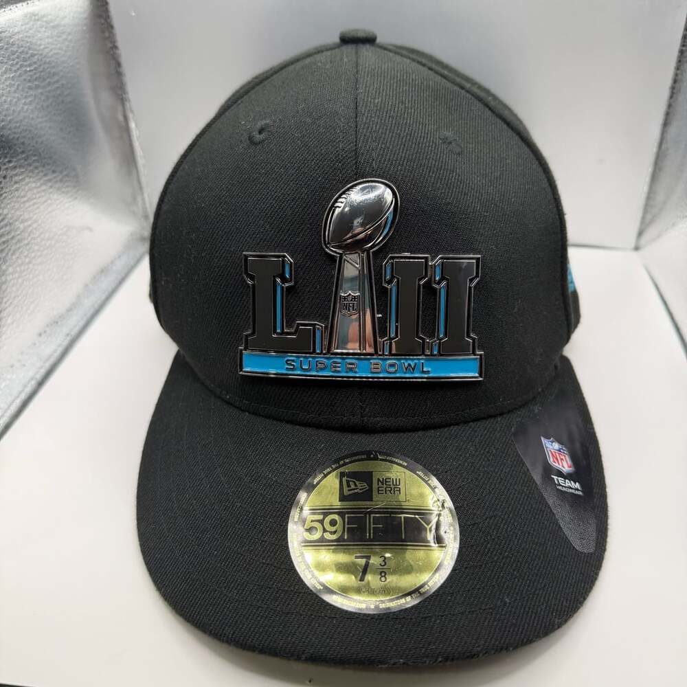 New Era NFL Super Bowl LII 59FIFTY Fitted Hat Size 7 3/8 Black